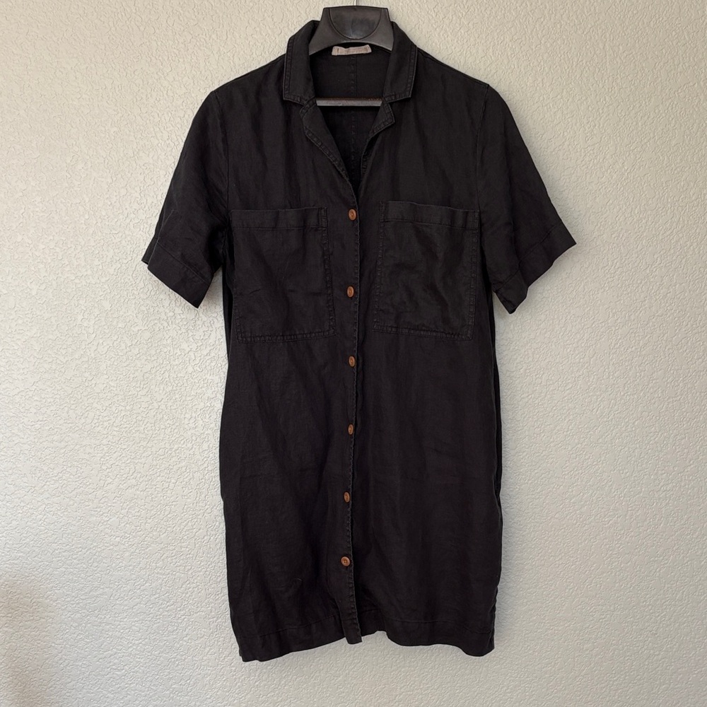 Everlane black linen dress